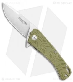 Black Fox Echo Linerlock Knife Green G-10 (3.25" Stonewash)