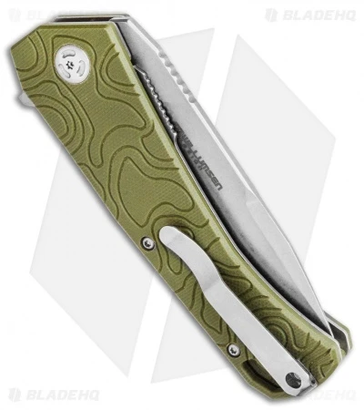 BlackFox Echo 1 Liner Lock Flipper Knife OD Green (3.25" Stonewash) 3 BlackFox Echo 1 Liner Lock Flipper Knife OD Green (3.25" Stonewash) - Image 3