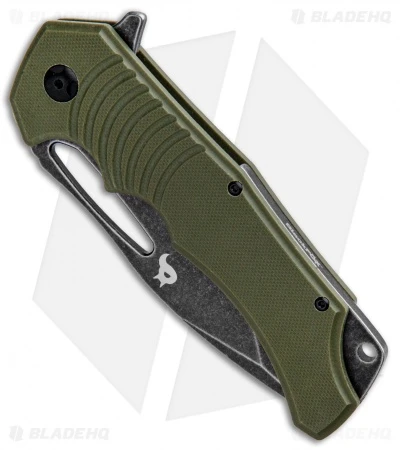 BlackFox Hugin Flipper Knife Green G-10 (4" Black Stonewash) BF-721 G 2 BlackFox Hugin Flipper Knife Green G-10 (4" Black Stonewash) BF-721 G - Image 2