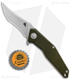 BlackFox Kravi Shai Liner Lock Knife Green G-10 (2.6" Satin) -Fox Knives Shop BlackFox Kravi Shai LL Green G 10 Satin 01FX488 BHQ 86116 jr bottlecap