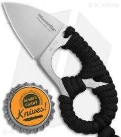 BlackFox Micro Fixed Blade Neck Knife Black Paracord (1.5" Satin) 12FX092 -Fox Knives Shop BlackFox Micro Fixed Neck Black Paracord Satin 02FX092 jr bottlecap