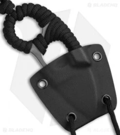 BlackFox Micro Fixed Blade Neck Knife Black Paracord (1.5" Satin) 12FX092 -Fox Knives Shop BlackFox Micro Fixed Neck Black Paracord Satin 02FX092 jr sheath