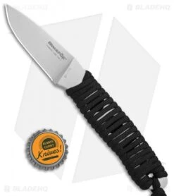 Black Fox Tarlo Fixed Blade Knife Black Paracord (3" Satin) 02FX093 -Fox Knives Shop BlackFox Tarlo Black Paracord Satin 02FX093 BHQ 6922 jr bottlecap 2