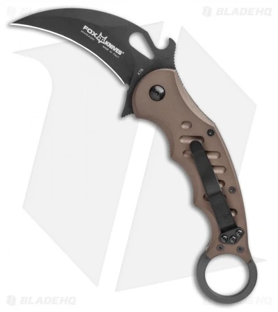 Fox Knives Karambit Folder Knife Brown Aluminum (3.2" Black) 1 Fox Knives Karambit Folder Knife Brown Aluminum (3.2" Black)