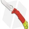 Fox Knives A.L.S.R. Folding Knife Red/Yellow Forprene (3.875" Serr)