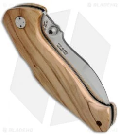 Fox Knives Anso Mojo Lockback Knife Olive Wood (3.5" Satin) FX-306 OL -Fox Knives Shop Fox Knives Anso Mojo LB Olive Wood FX 306 OL BHQ 52266 jr side