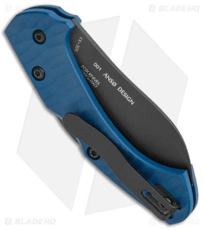 Fox Knives Anso Zero Exclusive Folding Knife Blue G-10 (3" Black N690) 3 Fox Knives Anso Zero Exclusive Folding Knife Blue G-10 (3" Black N690) - Image 3
