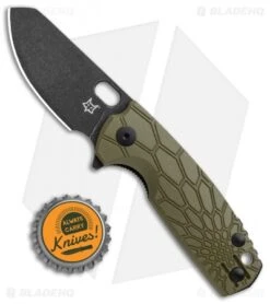Fox Knives Baby Core Mini Liner Lock Knife OD Green FRN (2.35" Black SW) -Fox Knives Shop Fox Knives Baby Core Mini LL OD Green FRN Black SW BHQ 108040 jr bottlecap