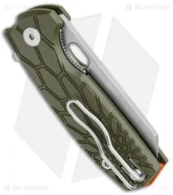 Fox Knives Baby Core Mini Liner Lock Knife OD Green FRN (2.35" Stonewash) -Fox Knives Shop Fox Knives Baby Core Mini LL OD Green FRN SW BHQ 108033 jr side 1