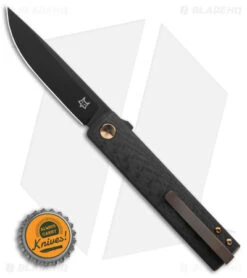 Fox Knives CHNOPS Liner Lock Knife Carbon Fiber & Bronze (3.25" PVD) FX-543 CFBR -Fox Knives Shop Fox Knives CHNOPS LLK CF Bronze 3in PVD BHQ 140159 td size