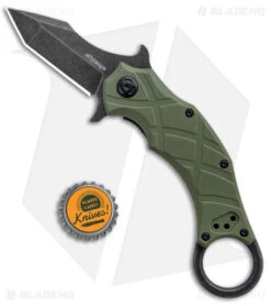 Fox Knives Defcon 5 Claw Tanto Liner Lock Knife OD Green G-10 (2.4" Black SW) -Fox Knives Shop Fox Knives Defcon 5 The Claw DP OD Green G 10 Smokewash BHQ 115443 jr bottlecap