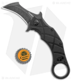 Fox Knives Defcon 5 The Claw Karambit Folder Knife Black G-10 (2.4" Black SW) -Fox Knives Shop Fox Knives Defcon 5 The Claw Karambit Black G 10 Smokewash BHQ 115437 jr bottlecap