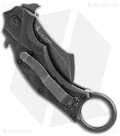 Fox Knives Defcon 5 The Claw Karambit Folder Knife Black G-10 (2.4" Black SW) -Fox Knives Shop Fox Knives Defcon 5 The Claw Karambit Black G 10 Smokewash BHQ 115437 jr side