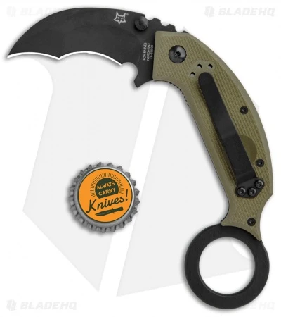Fox Knives Derespina Folding Karambit Knife OD Green G-10 (2.55" Black) FX-590OD 4 Fox Knives Derespina Folding Karambit Knife OD Green G-10 (2.55" Black) FX-590OD - Image 4