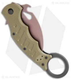 Fox Knives Desert Warrior Karambit OD Green G-10 (2.5" Copper PVD) -Fox Knives Shop Fox Knives Desert Warrior Karambit OD Green G 10 Copper BHQ 111105 jr side