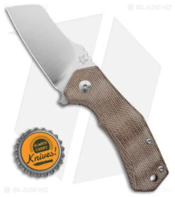 Fox Knives Italico Flipper Liner Lock Knife Natural Micarta (2.3" Satin M390) -Fox Knives Shop Fox Knives Italico Flipper LLK Natural micarta 2in Satin BHQ 121516 td size