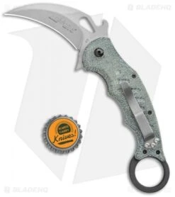 Fox Knives Karambit Folding Knife Black Micarta (3.1" Stonewash) 479MIBSW -Fox Knives Shop Fox Knives Karambit Black Micarta SW FOX479MIBSW BHQ 118526 jr bottlecap