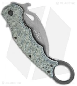 Fox Knives Karambit Folding Knife Black Micarta (3.1" Stonewash) 479MIBSW -Fox Knives Shop Fox Knives Karambit Black Micarta SW FOX479MIBSW BHQ 118526 jr side