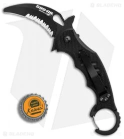 Fox Knives Karambit Folder Liner Lock Knife Black G-10 (3.1" Black Ser) FX-599RS 7 Fox Knives Karambit Folder Liner Lock Knife Black G-10 (3.1" Black Ser) FX-599RS -Fox Knives Shop Fox Knives Karambit Folder Black G10 Black Serr BHQ 88518 er bottlecap