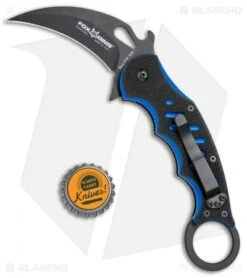 Fox Knives Karambit Folder Liner Lock Knife Black/Blue G-10 (3.1" Black) 479BB -Fox Knives Shop Fox Knives Karambit Folder LL Black Blue G 10 Black BHQ 75548 jr bottlecap