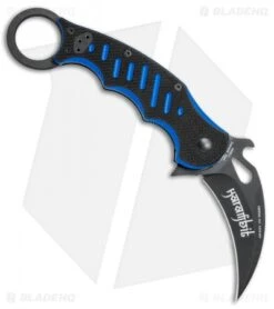Fox Knives Karambit Folder Liner Lock Knife Black/Blue G-10 (3.1" Black) 479BB -Fox Knives Shop Fox Knives Karambit Folder LL Black Blue G 10 Black BHQ 75548 jr left