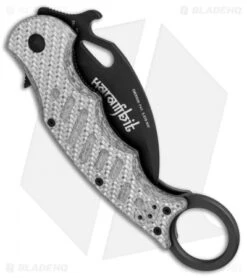 Fox Knives Karambit Liner Lock Knife Silver Twill G-10 (3.1" Black) 479ST -Fox Knives Shop Fox Knives Karambit Folder LL Silver Twill G 10 Black BHQ 78479 jr side