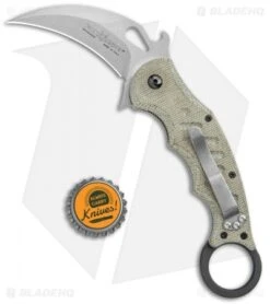 Fox Knives Karambit Folding Knife Green Micarta (3.1" Stonewash) FOX479MISW -Fox Knives Shop Fox Knives Karambit Green Micarta SW FOX479MISW BHQ 118527 jr bottlecap