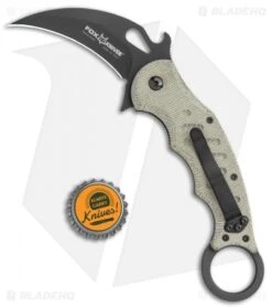 Fox Knives Karambit Folding Knife Green Micarta (3.1" Black) FOX479MI -Fox Knives Shop Fox Knives Karambit Green Micarta black FOX479MI BHQ 118524 jr bottlecap
