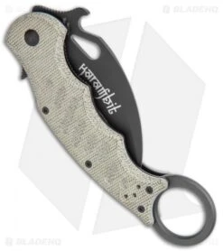 Fox Knives Karambit Folding Knife Green Micarta (3.1" Black) FOX479MI -Fox Knives Shop Fox Knives Karambit Green Micarta black FOX479MI BHQ 118524 jr side