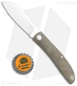 Fox Knives Livri Slip Joint Knife Green Micarta (2.75" Satin) FX-273 -Fox Knives Shop Fox Knives Livri SJ Green Micarta Satin 01FX849 BHQ 105764 jr bottlecap