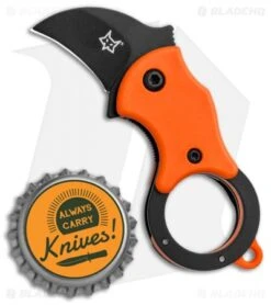 Fox Knives Mini-KA Linerlock Karambit Knife Orange (1" Black) FX-535 OB -Fox Knives Shop Fox Knives Mini KA LL Karambit Orange Black 01FX330 BHQ 88120 jr bottlecap