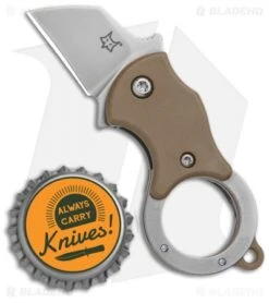 Fox Knives Mini-TA Liner Lock Karambit Knife Coyote Brown (1" SW) FX-536CB -Fox Knives Shop Fox Knives Mini TA LL Karambit Coyote Brown SW FX 536CB BHQ 95718 jr bottlecap
