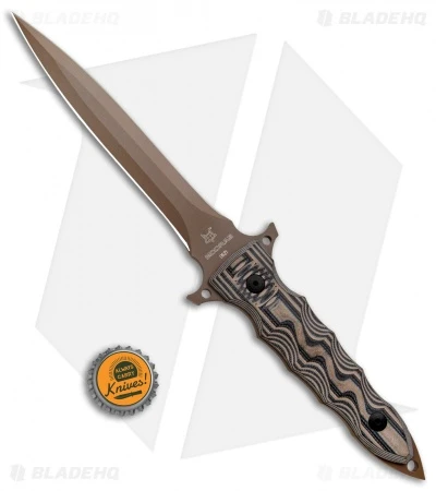 Fox Knives Modras Dagger Fixed Blade Knife Black/Coyote Tan G-10 (7" Tan) FX-508 4 Fox Knives Modras Dagger Fixed Blade Knife Black/Coyote Tan G-10 (7" Tan) FX-508 - Image 4