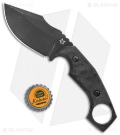 Fox Knives Monkey Thumper Fixed Blade Knife Black G-10 (3.5" Black) 02FX742 -Fox Knives Shop Fox Knives Monkey Thumper Fixed Blade Black G 10 Black BHQ 121018 jr bottlecap