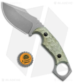 Fox Knives Monkey Thumper Fixed Blade Knife OD Green Micarta (3.5" Stonewash) -Fox Knives Shop Fox Knives Monkey Thumper Fixed Blade OD Green Micarta SW BHQ 120826 jr bottlecap 2