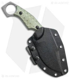 Fox Knives Monkey Thumper Fixed Blade Knife OD Green Micarta (3.5" Stonewash) -Fox Knives Shop Fox Knives Monkey Thumper Fixed Blade OD Green Micarta SW BHQ 120826 jr sheath 2