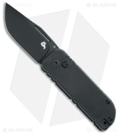 Fox Knives Nu-Bowie Button Lock Knife Black G-10 (2.36" Black) BF758