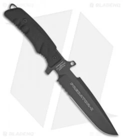 Fox Knives Predator Fighting Fixed Blade Knife Black Forprene (6.625" Black)