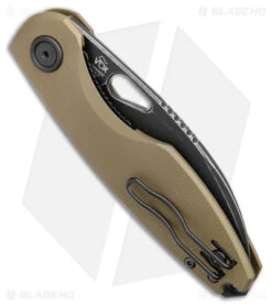 Fox Knives Vox Chilin F8 Liner Lock Knife OD Green Aluminum (3.2" PTFE SW) -Fox Knives Shop Fox Knives Vox Chillin F8 LL OD Green Aluminum Black PVD SW BHQ 123134 jr side