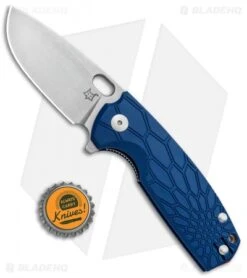 Fox Knives Vox Core Liner Lock Knife Blue FRN (3.15" Stonewash) FX-604 BL -Fox Knives Shop Fox Knives Vox Core LL Blue FRN SW FX 604BL BHQ 87340 jr bottlecap