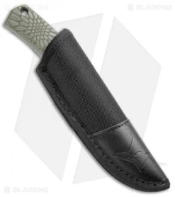 Fox Knives Vox Core Fixed Blade Knife OD Green (4.4" Stonewash) -Fox Knives Shop Fox Knives Vox Core OD Green SW 02FX736 BHQ 105753 jr sheath