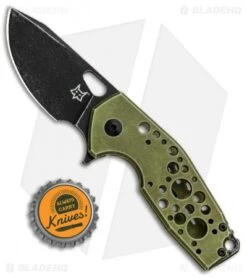 Fox Knives Vox Suru Frame Lock Flipper Knife Green (2.3" Black Stonewash) -Fox Knives Shop Fox Knives Vox Suru FL Green Black SW FX 526ALG BHQ 86407 jr bottlecap