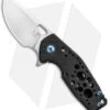 Fox Knives Vox Suru Flipper Knife Carbon Fiber Blue Hardware (2.3" Satin M390)