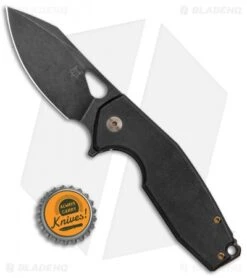 Fox Knives Vox Yaru Frame Lock Knife PVD Titanium (2.9" Black SW) -Fox Knives Shop Fox Knives Vox Yaru FL PVD Ti Black SW FX 527 TIPVD BHQ 121567 jr bottlecap