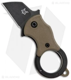 Fox Knives Mini-TA Liner Lock Karambit Knife Coyote (1" Black) FX-536CBB