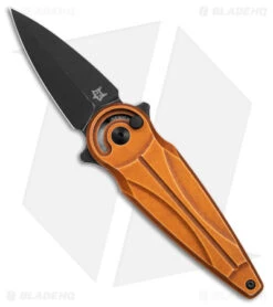 Fox Saturn Folding Knife Copper Aluminum (2.6" Black Stonewash) FX-551 ALCOB