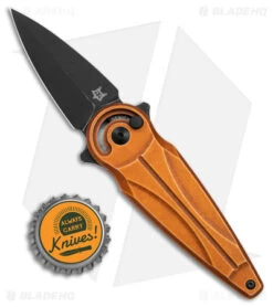 Fox Saturn Folding Knife Copper Aluminum (2.6" Black Stonewash) FX-551 ALCOB -Fox Knives Shop Fox Saturn Copper Black SW BHQ 154281 jr bottlecap