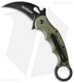 Fox Knives Karambit Folder Knife OD Green G-10 (3.1" Black) 479OD