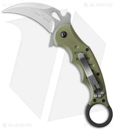 Fox Knives Karambit Folder Knife OD Green G-10 (3.1" Stonewash) 479ODSW 1 Fox Knives Karambit Folder Knife OD Green G-10 (3.1" Stonewash) 479ODSW